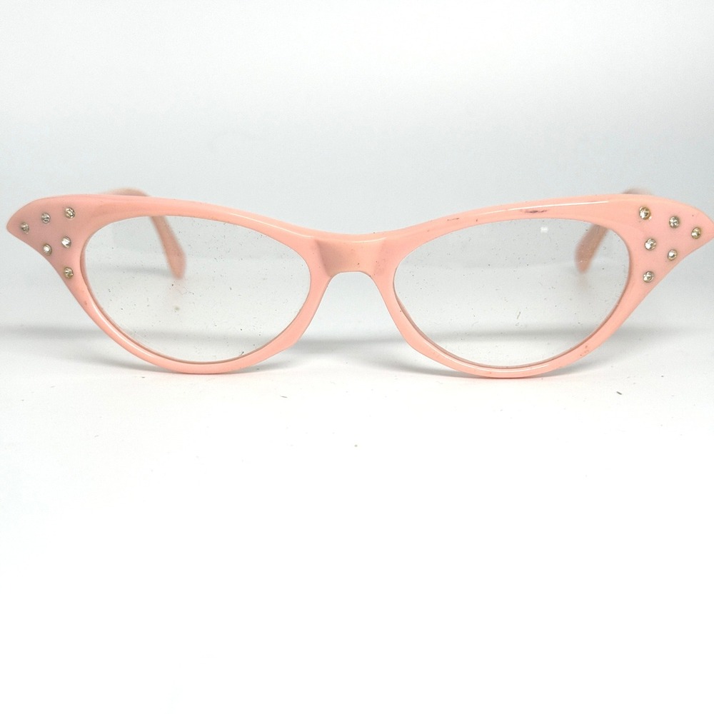Dr Peepers Pink Cat‎ Eye Reading Glasses Rhinestone Accents S3725 Retro 21636